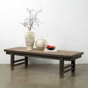 Vintage Coffee Table 66x24x18H in Distressed Black Finish Vintage Coffee Table 66x24x18H in Distressed Black Finish