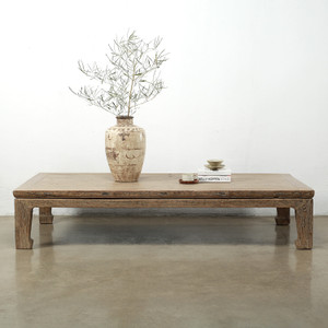 Approx. 89 Inches Wide 46 Inches Deep Vintage Extra Large Ming Style Coffee Table Weathered Natural Approx. 89 Inches Wide 46 Inches Deep Vintage Extra Large Ming Style Coffee Table Weathered Natural