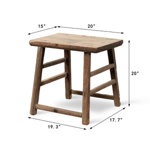 Approx. 20" Wide 15" Deep Vintage Accent Table Weathered Natural Approx. 20" Wide 15" Deep Vintage Accent Table Weathered Natural