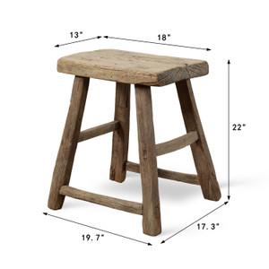 Approx. 18" Wide 13" Deep Vintage Accent Table Elmwood Weathered Natual Approx. 18" Wide 13" Deep Vintage Accent Table Elmwood Weathered Natual