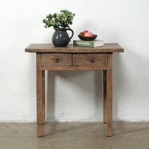 Approx.37" Long 20" Deep Vintage Entry Table with Two Drawers Weathered Natural Approx.37" Long 20" Deep Vintage Entry Table with Two Drawers Weathered Natural