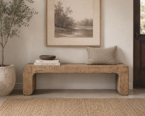 Approx. 60 Inches Long 16 Inches Deep Elba Bench Weathered Gray