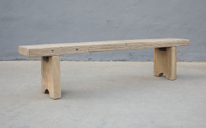 Bari Bench Approx. 82.6x13.3x20H Rustic Vintage Elm Wood