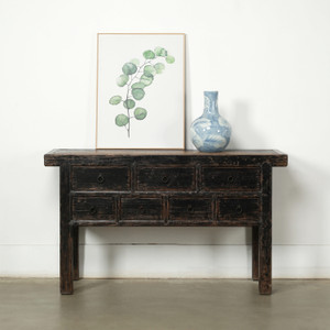 Capri 7 Drawers Sideboard Distressed Black 60x17x35H Capri 7 Drawers Sideboard Distressed Black 60x17x35H