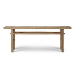 Approx. 87" Long 12" Deep Vintage Console Table Weathered Natural Elm Wood Approx. 87" Long 12" Deep Vintage Console Table Weathered Natural Elm Wood