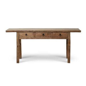 Approx. 70" Long Vintage Console Table with Three Drawers Weathered Natural Approx. 70" Long Vintage Console Table with Three Drawers Weathered Natural