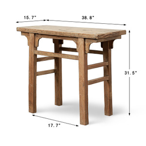 Approx. 39" Wide 15.7" Deep Antique Console Table Cypress Wood Warm Wood Tone Approx. 39" Wide 15.7" Deep Antique Console Table Cypress Wood Warm Wood Tone