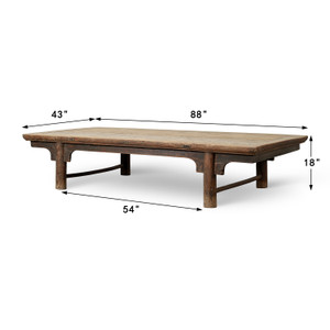 Vintage Extra Large Coffee Table with Round Legs 88.19W43.31D18.11H Vintage Extra Large Coffee Table with Round Legs 88.19W43.31D18.11H