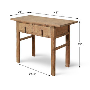 Vintage Reclaimed Entry Table Elmwood with Drawers 44" W x 20" D x 33" H