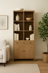 Approx. 79 Inches High Reclaimed Pine Shelf Warm Wood Tone