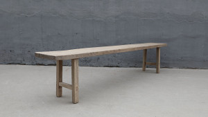 Approx.93 Inches Long Vintage Elmwood Bench with Warm Wood Tone Approx.93 Inches Long Vintage Elmwood Bench with Warm Wood Tone