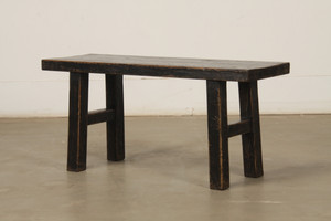 43 Inches Long Vintage Bench Distressed Black