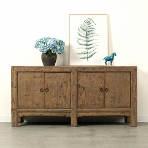 Approx.72 Inches Long Vintage Sideboard with 4 Doors Weathered Natural Approx.72 Inches Long Vintage Sideboard with 4 Doors Weathered Natural