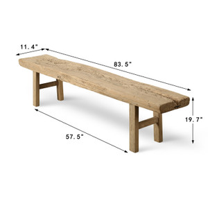 Approx. 84 Inches Long 11 Inches Deep Vintage Rustic Bench Weathered Nature Approx. 84 Inches Long 11 Inches Deep Vintage Rustic Bench Weathered Nature