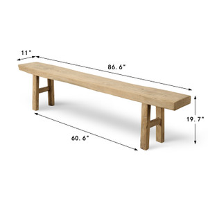 Approx. 87 Inches Long Vintage Rustic Bench Weathered Nature Approx. 87 Inches Long Vintage Rustic Bench Weathered Nature