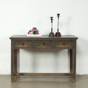 Vintage Counter Table 48"W 22"D Distressed Black