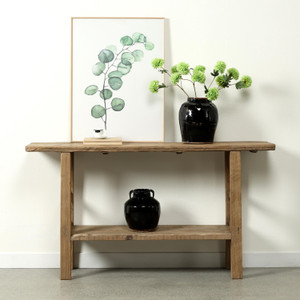 Approx. 59.8" Long 13.8"Deep Console with Shelf, Weathered Natural