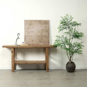 Approx. 66 Inches Long Console with Shelf Weathered Natural