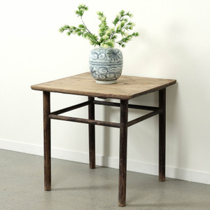 Approx. 34 Inches Vintage Square Table Weathered Natural