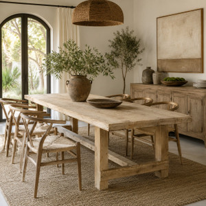 110" Long 36" Deep Capri Dining Table Weathered Natural