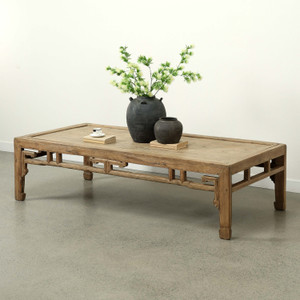 Approx. 73" Long 34" Deep Vintage Coffee Table Weathered Natural