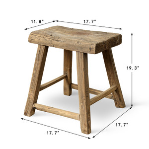 Approx. 18" Wide 12" Deep Vintage Accent Table Elmwood Weathered Natural