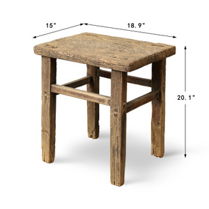 Approx. 19" Wide 15" Deep Vintage Accent Table Elmwood Weathered Natural