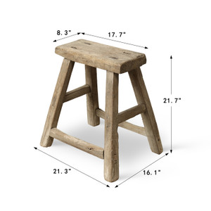 Approx. 17.7" Wide 8.3" Deep Vintage Accent Table Weathered Natural