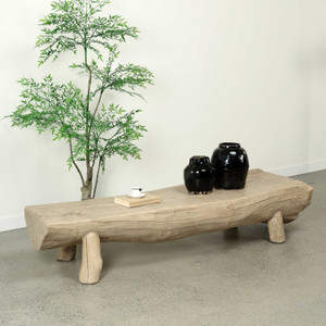 Approx. 78" W 25"D Live Edge Slab Coffee Table Weathered Natural