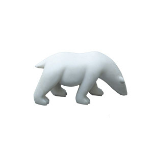 White Marble Polar Bear Statue - S White Marble Polar Bear Statue - S