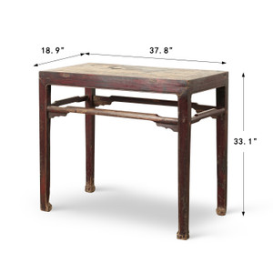 Antique Console with Original Lacquer Elmwood  37.8x18.9x33.1H