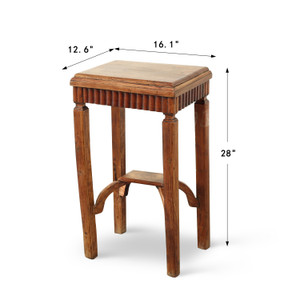 Antique Beechwood  Side Table 16.1x12.6x28H