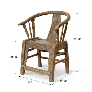 Pair of Antique Round-back Chair 24x22.8x35.8H