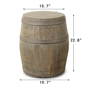 Approx. 22 Inches High Vintage Beer Barrel Accent Table (size and finishes vary)