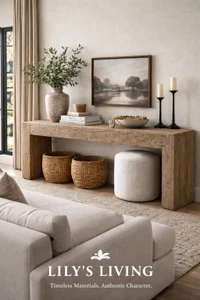 Approx. 103" Como Waterfall Console – Premium Aged Reclaimed Pine, Weathered Natural Finish