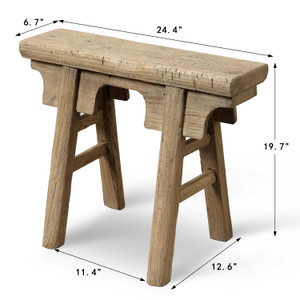Vintage Noodle Bench 24.4x6.7x19.7H with Rustic Top