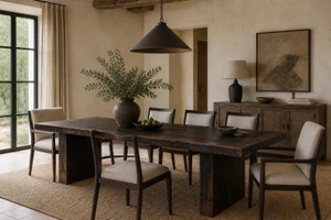 Bari Dining Table-94" Distressed Black