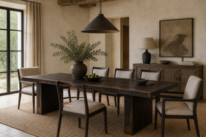 Bari Dining Table-94" Distressed Black