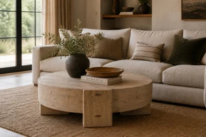 Siena Coffee Table-40" Round Weathered Gray