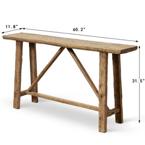 Vintage Console Table Weathered Natural 60.2" x 11.8" x 31.5"H