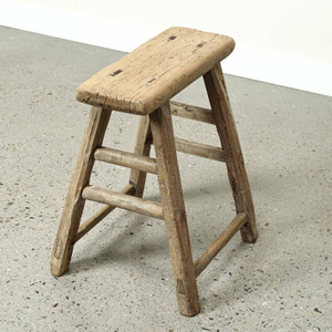 Vintage Rustic Stool 22H 19.3W 8D
