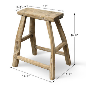 Vintage Rustic Stool 21H 15W 6.3D