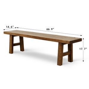 67-Inch Wide Capri Bench with Dark Walnut Matte Finish