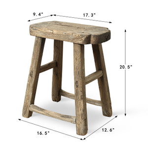 Vintage Rustic Stool 20.5H 17.3W 9.4D