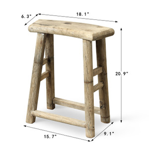 Vintage Rustic Stool 20.9H 18.1W 6.3D