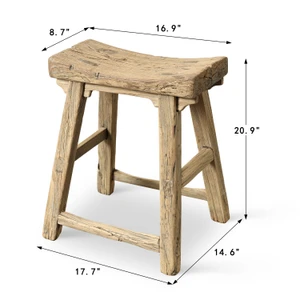 Vintage Rustic Stool 20.9H 16.9W 8.7D