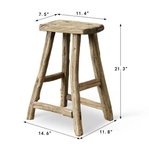 Vintage Rustic Stool 21.3 H 7.5 W 11.4 D