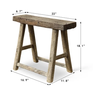 Vintage Rustic Stool 18.1 H 22 W 6.7D