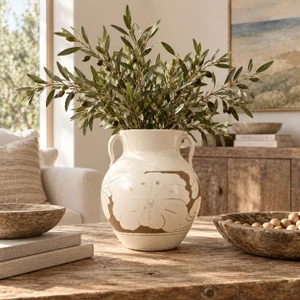 Approx. 9" High Amalfi Double-Glazed Vase with Two Handles
