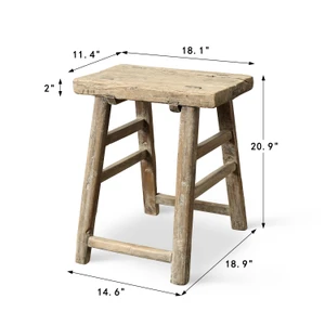 Vintage Rustic Stool 20.9 H 18.1  W 11.4 D